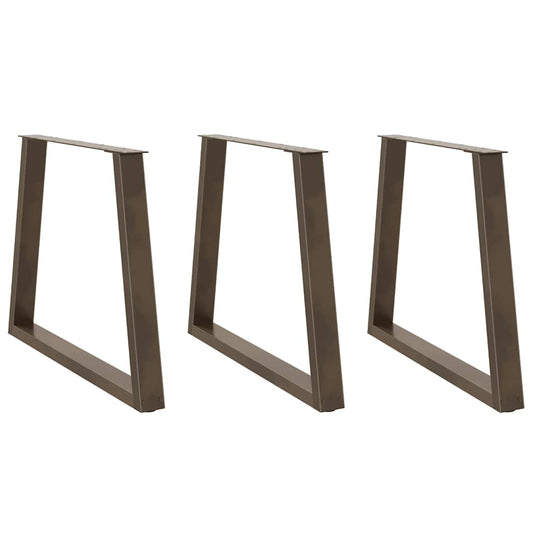 Gambe per Tavolo Pranzo a V 3pz Naturale 70x(72-73,3)cm Acciaio - homemem39