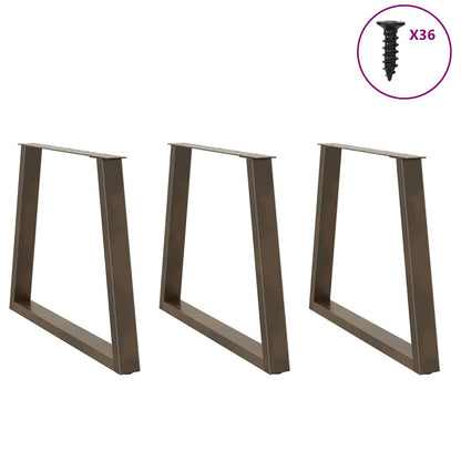 Gambe per Tavolo Pranzo a V 3pz Naturale 70x(72-73,3)cm Acciaio - homemem39