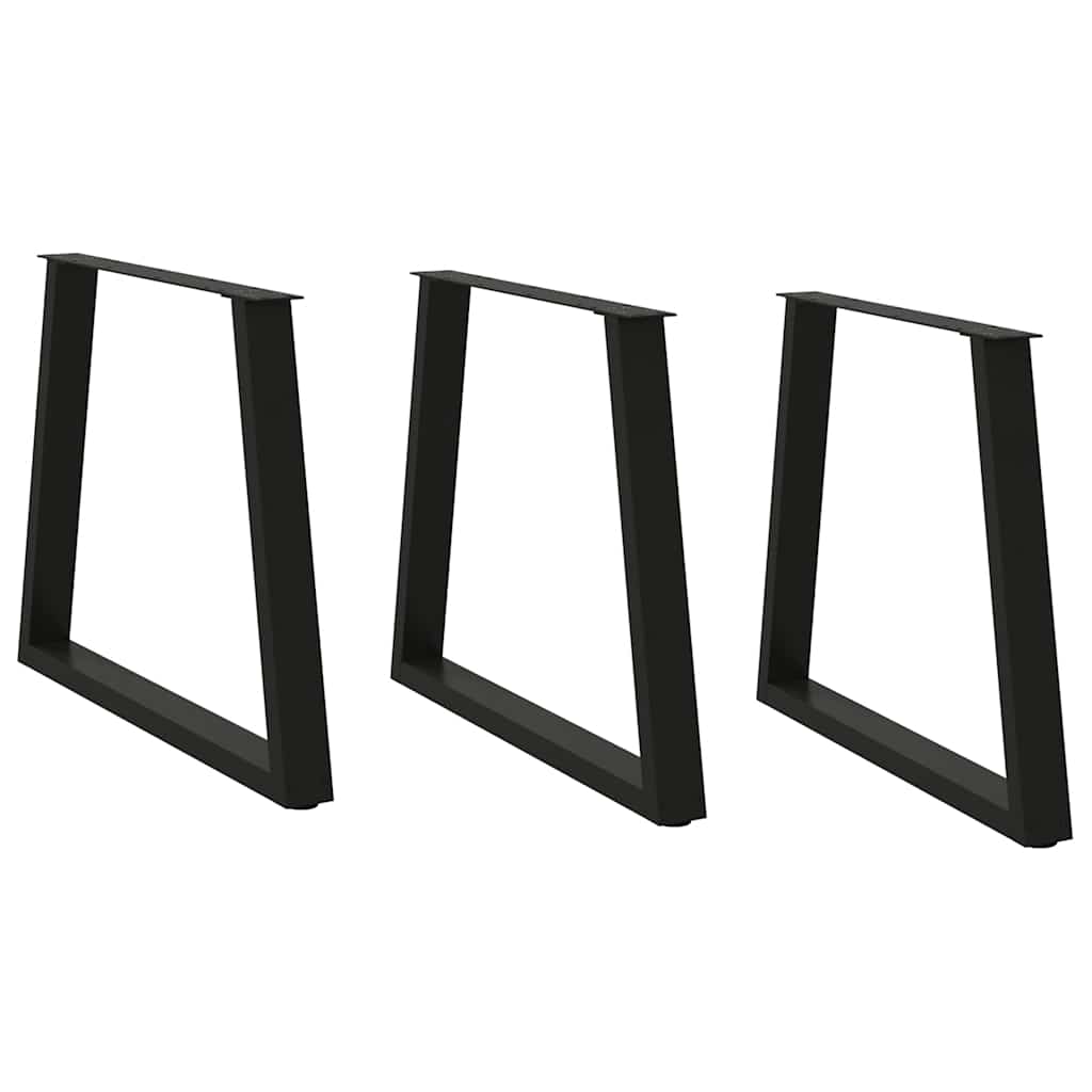 Gambe per Tavolo da Pranzo a V 3 pz Nero 80x(72-73,3)cm Acciaio - homemem39