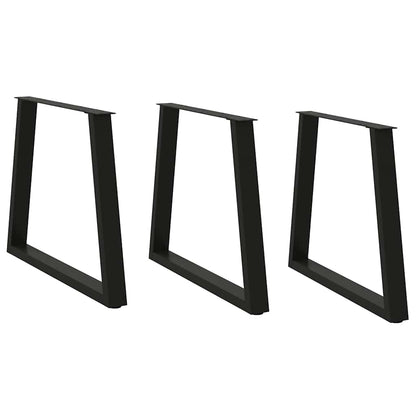 Gambe per Tavolo da Pranzo a V 3 pz Nero 80x(72-73,3)cm Acciaio - homemem39