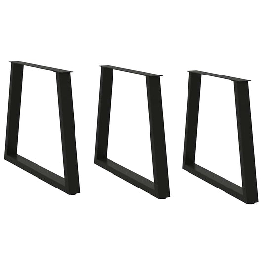 Gambe per Tavolo da Pranzo a V 3 pz Nero 80x(72-73,3)cm Acciaio - homemem39