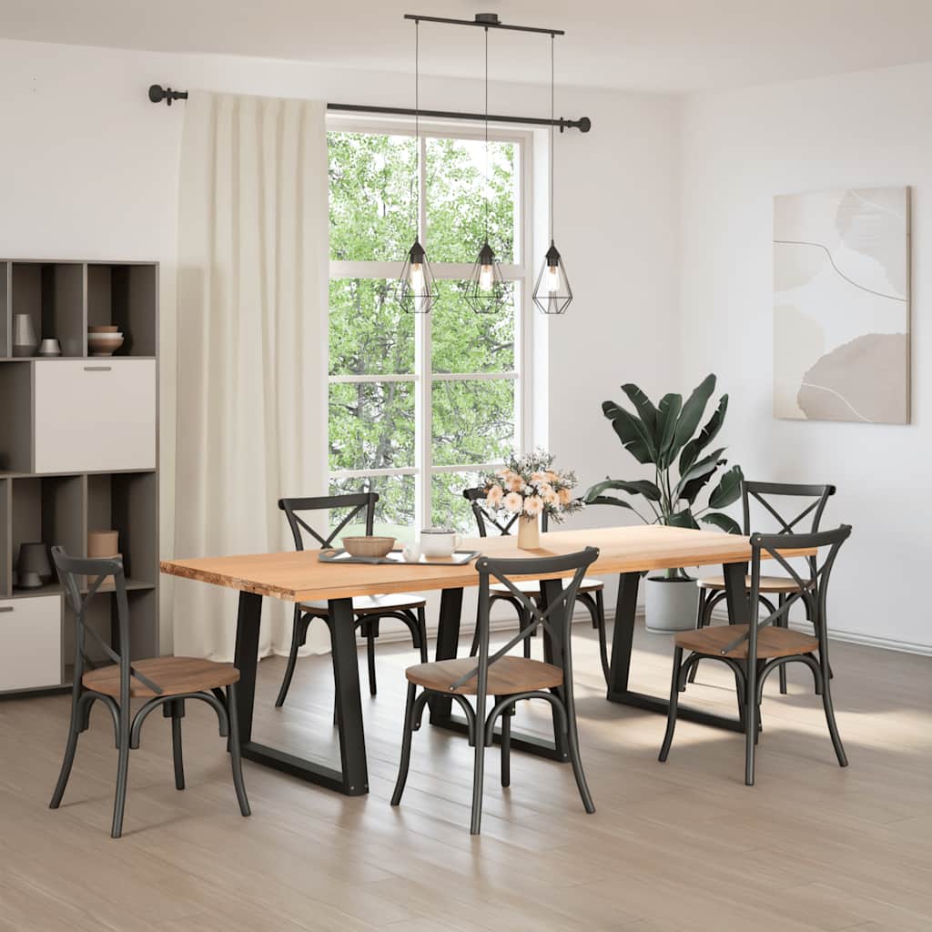Gambe per Tavolo da Pranzo a V 3 pz Nero 80x(72-73,3)cm Acciaio - homemem39
