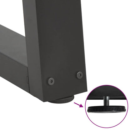 Gambe Tavolo Pranzo a V 3 pz Antracite 80x(72-73,3)cm Acciaio - homemem39