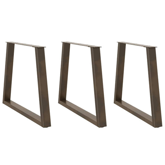 Gambe per Tavolo Pranzo a V 3pz Naturale 80x(72-73,3)cm Acciaio - homemem39