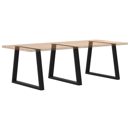 Gambe per tavolo da pranzo forma V 3 pz nere 90x(72-73,3) cm