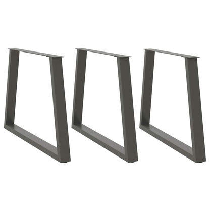 Gambe Tavolo Pranzo a V 3 pz Antracite 90x(72-73,3)cm Acciaio - homemem39