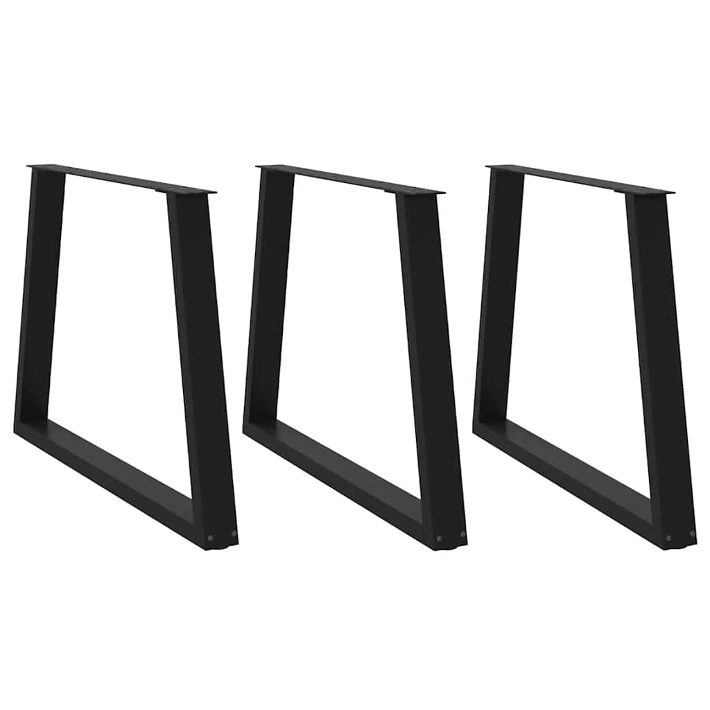 Gambe per Tavolo da Pranzo a V 3pz Nero 100x(72-73,3)cm Acciaio - homemem39