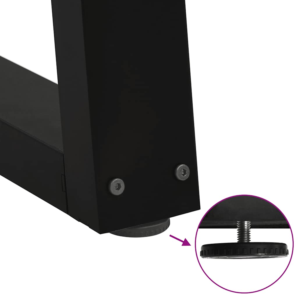 Gambe per Tavolo da Pranzo a V 3pz Nero 100x(72-73,3)cm Acciaio - homemem39