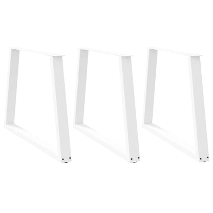 Gambe per Tavolo Pranzo a V 3 pz Bianco 100x(72-73,3)cm Acciaio - homemem39