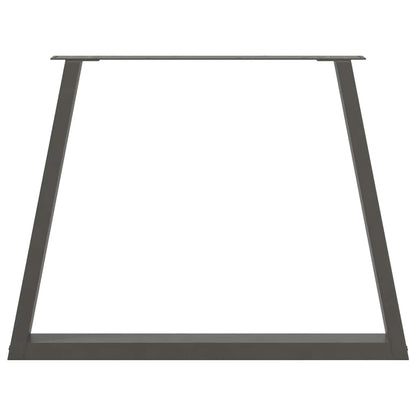Gambe Tavolo Pranzo a V 3 pz Antracite 100x(72-73,3)cm Acciaio - homemem39