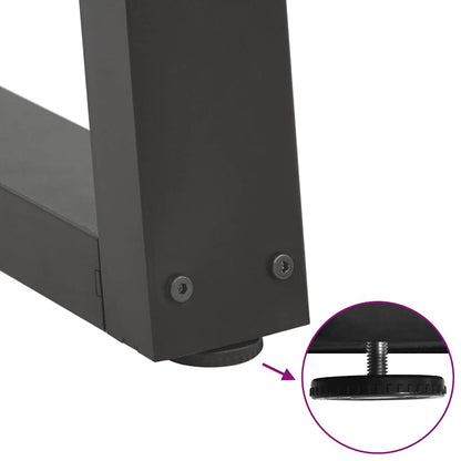 Gambe Tavolo Pranzo a V 3 pz Antracite 100x(72-73,3)cm Acciaio - homemem39