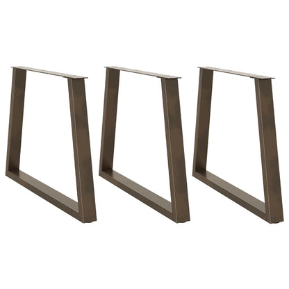 Gambe Tavolo Pranzo a V 3 pz Naturale 100x(72-73,3)cm Acciaio - homemem39
