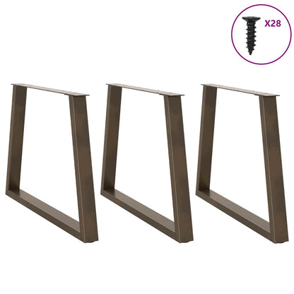 Gambe Tavolo Pranzo a V 3 pz Naturale 100x(72-73,3)cm Acciaio - homemem39