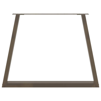 Gambe Tavolo Pranzo a V 3 pz Naturale 100x(72-73,3)cm Acciaio - homemem39