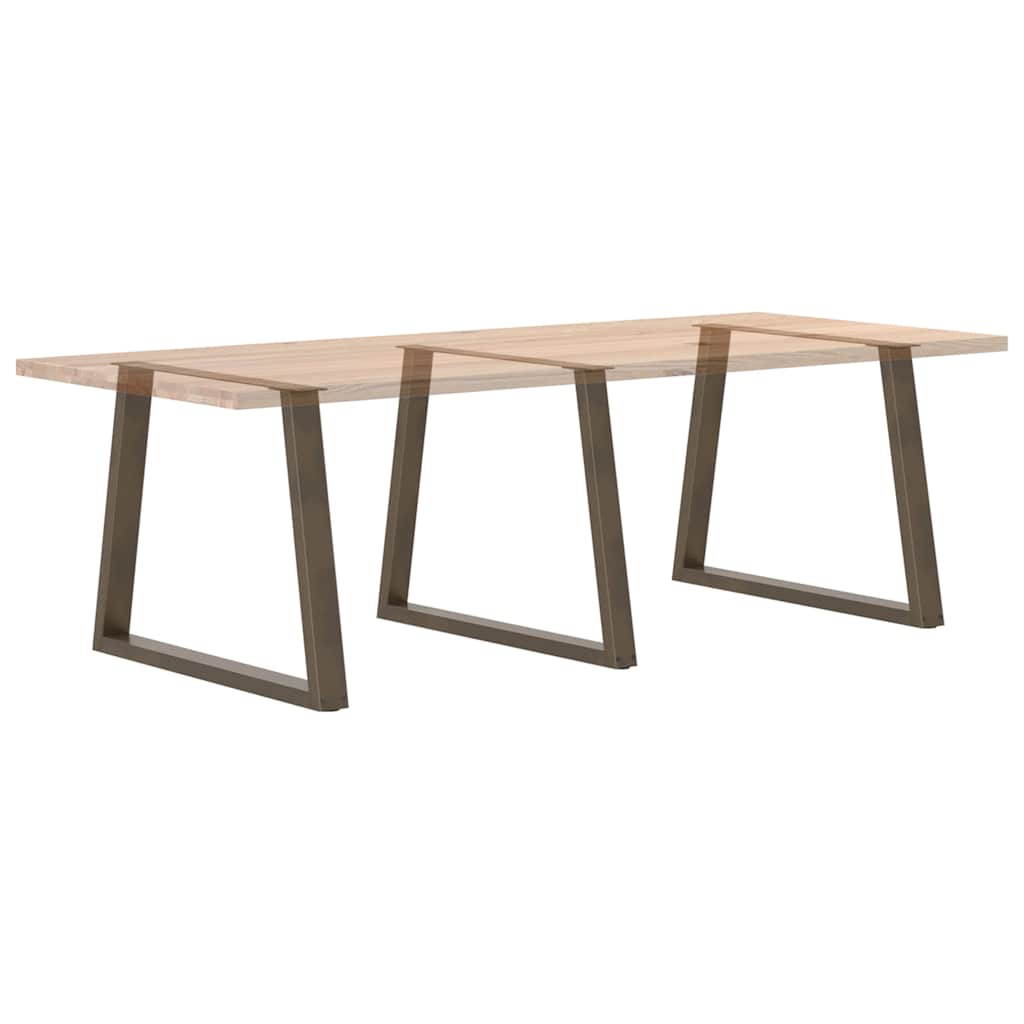 Gambe Tavolo Pranzo a V 3 pz Naturale 100x(72-73,3)cm Acciaio - homemem39