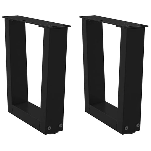 Gambe per Tavolo da Pranzo a V 2 pz Nero 30x(30-31,3)cm Acciaio - homemem39
