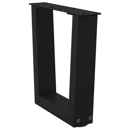 Gambe per Tavolo da Pranzo a V 2 pz Nero 30x(30-31,3)cm Acciaio - homemem39