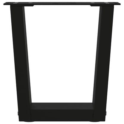 Gambe per Tavolo da Pranzo a V 2 pz Nero 30x(30-31,3)cm Acciaio - homemem39