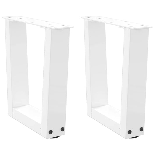 Gambe per Tavolo Pranzo a V 2 pz Bianco 30x(30-31,3)cm Acciaio - homemem39