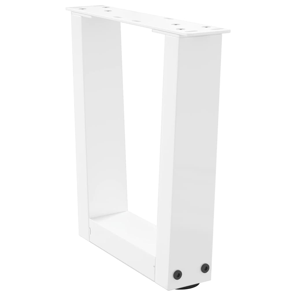 Gambe per Tavolo Pranzo a V 2 pz Bianco 30x(30-31,3)cm Acciaio - homemem39
