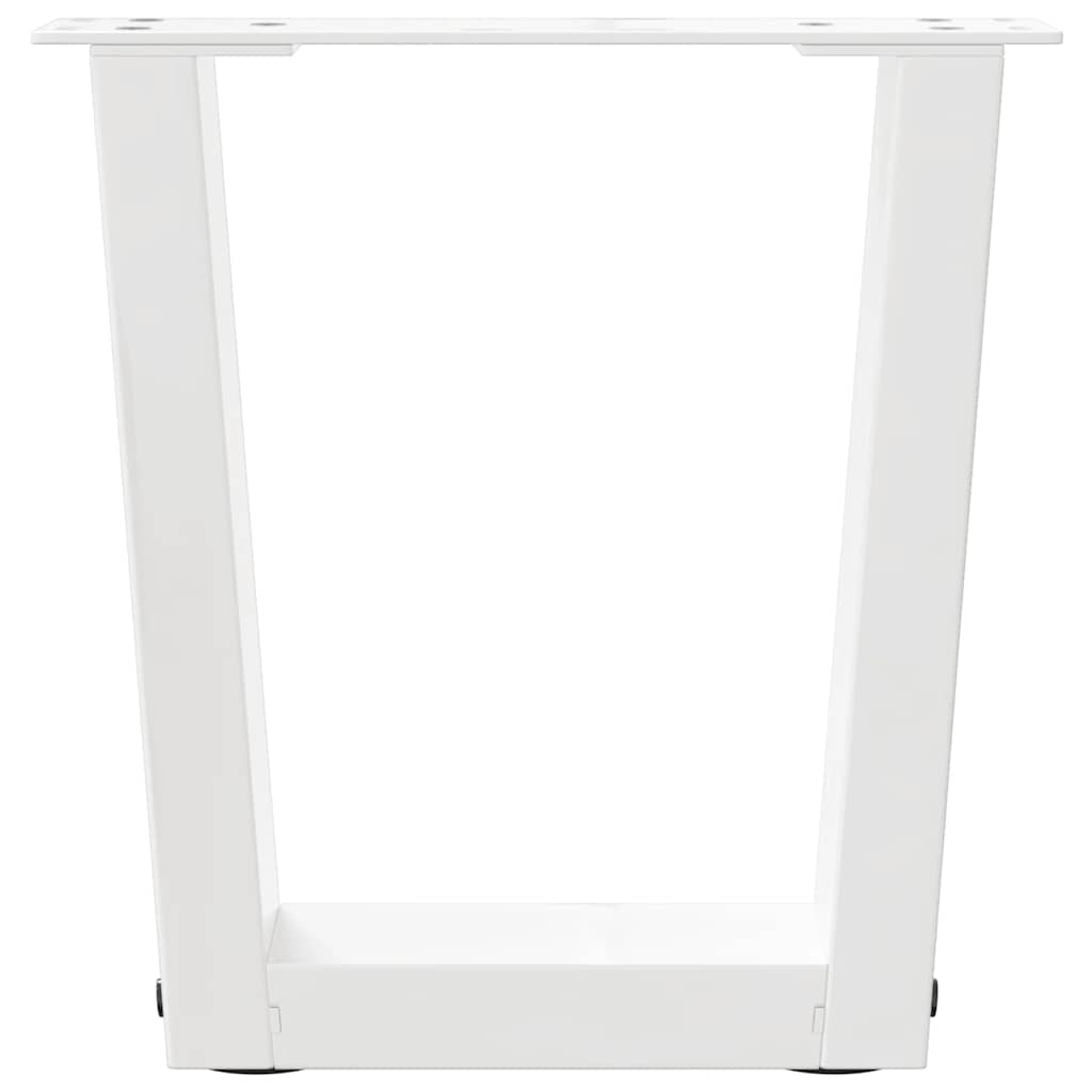 Gambe per Tavolo Pranzo a V 2 pz Bianco 30x(30-31,3)cm Acciaio - homemem39