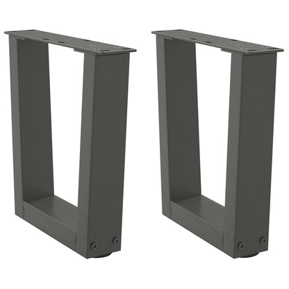 Gambe Tavolo Pranzo a V 2 pz Antracite 30x(30-31,3)cm Acciaio - homemem39
