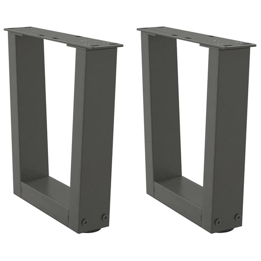Gambe Tavolo Pranzo a V 2 pz Antracite 30x(30-31,3)cm Acciaio - homemem39
