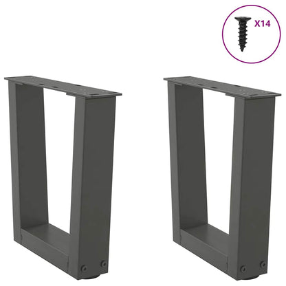 Gambe Tavolo Pranzo a V 2 pz Antracite 30x(30-31,3)cm Acciaio - homemem39