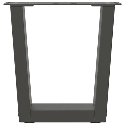 Gambe Tavolo Pranzo a V 2 pz Antracite 30x(30-31,3)cm Acciaio - homemem39