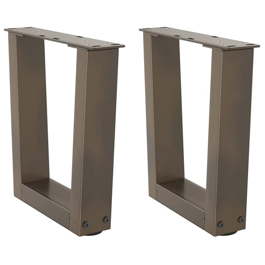 Gambe per Tavolo Pranzo a V 2pz Naturale 30x(30-31,3)cm Acciaio - homemem39