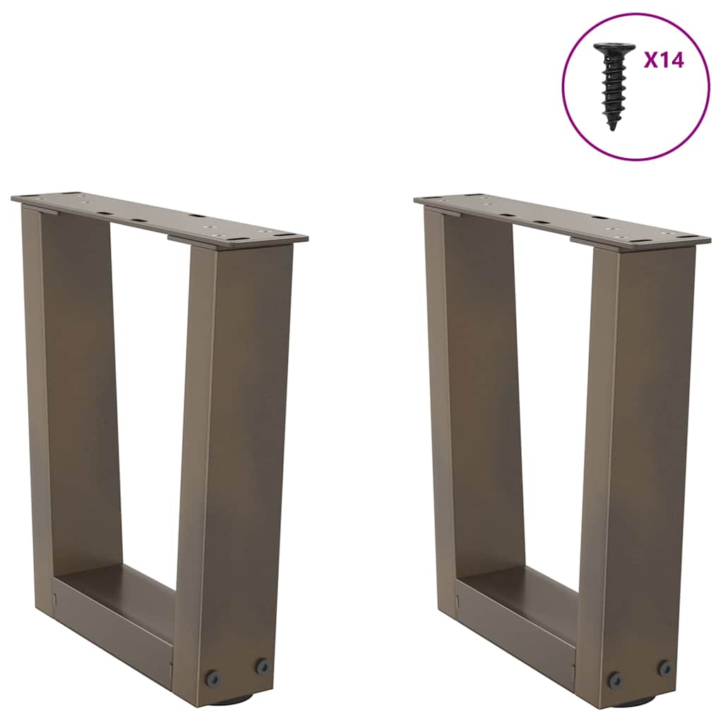Gambe per Tavolo Pranzo a V 2pz Naturale 30x(30-31,3)cm Acciaio - homemem39