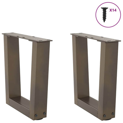 Gambe per Tavolo Pranzo a V 2pz Naturale 30x(30-31,3)cm Acciaio - homemem39