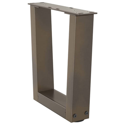 Gambe per Tavolo Pranzo a V 2pz Naturale 30x(30-31,3)cm Acciaio - homemem39
