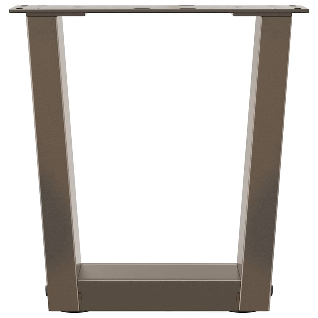 Gambe per Tavolo Pranzo a V 2pz Naturale 30x(30-31,3)cm Acciaio - homemem39