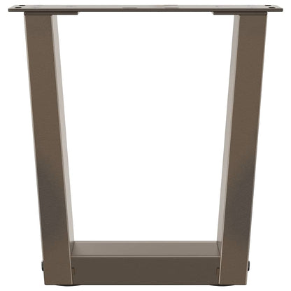 Gambe per Tavolo Pranzo a V 2pz Naturale 30x(30-31,3)cm Acciaio - homemem39