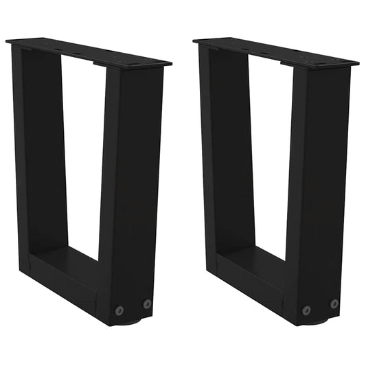 Gambe per Tavolo da Pranzo a V 2 pz Nero 40x(30-31,3)cm Acciaio - homemem39