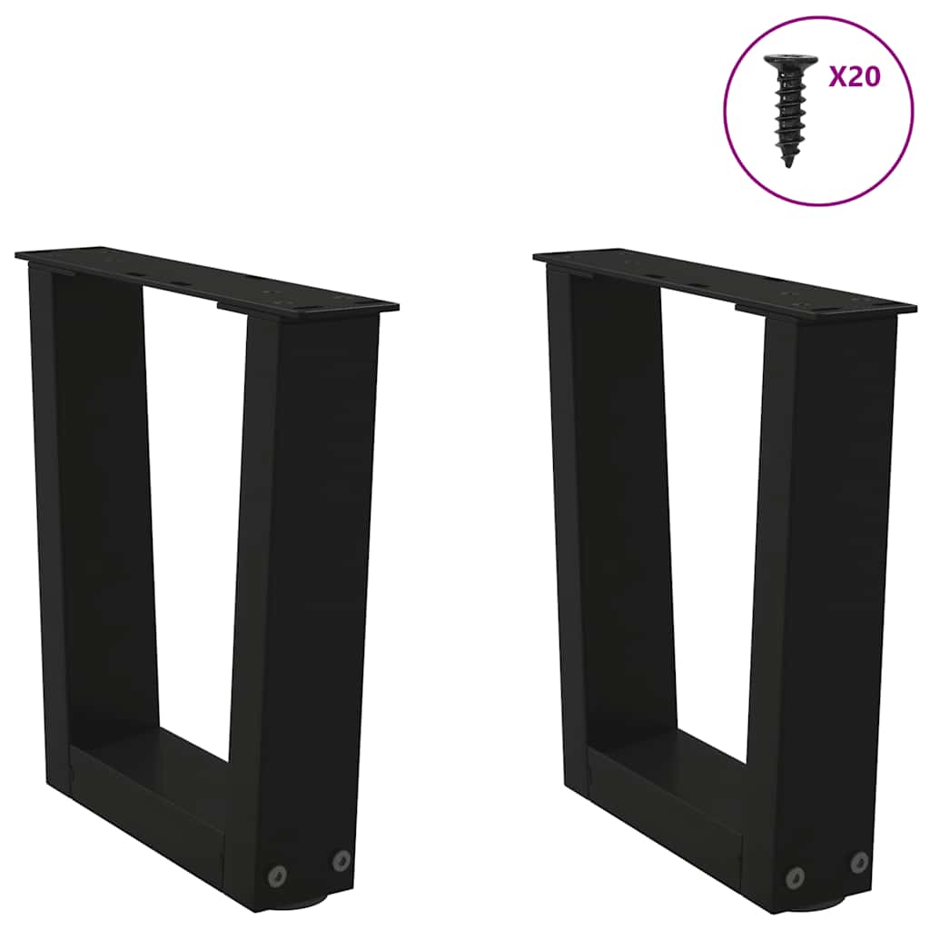 Gambe per Tavolo da Pranzo a V 2 pz Nero 40x(30-31,3)cm Acciaio - homemem39