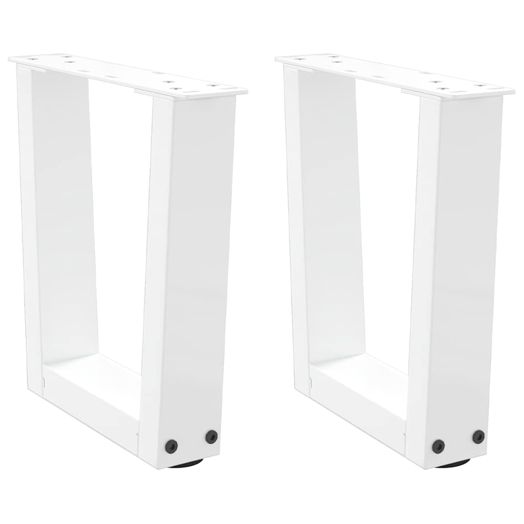 Gambe per Tavolo Pranzo a V 2 pz Bianco 40x(30-31,3)cm Acciaio - homemem39