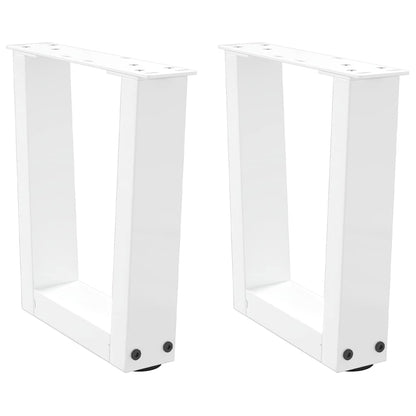 Gambe per Tavolo Pranzo a V 2 pz Bianco 40x(30-31,3)cm Acciaio - homemem39