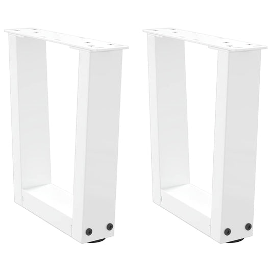 Gambe per Tavolo Pranzo a V 2 pz Bianco 40x(30-31,3)cm Acciaio - homemem39