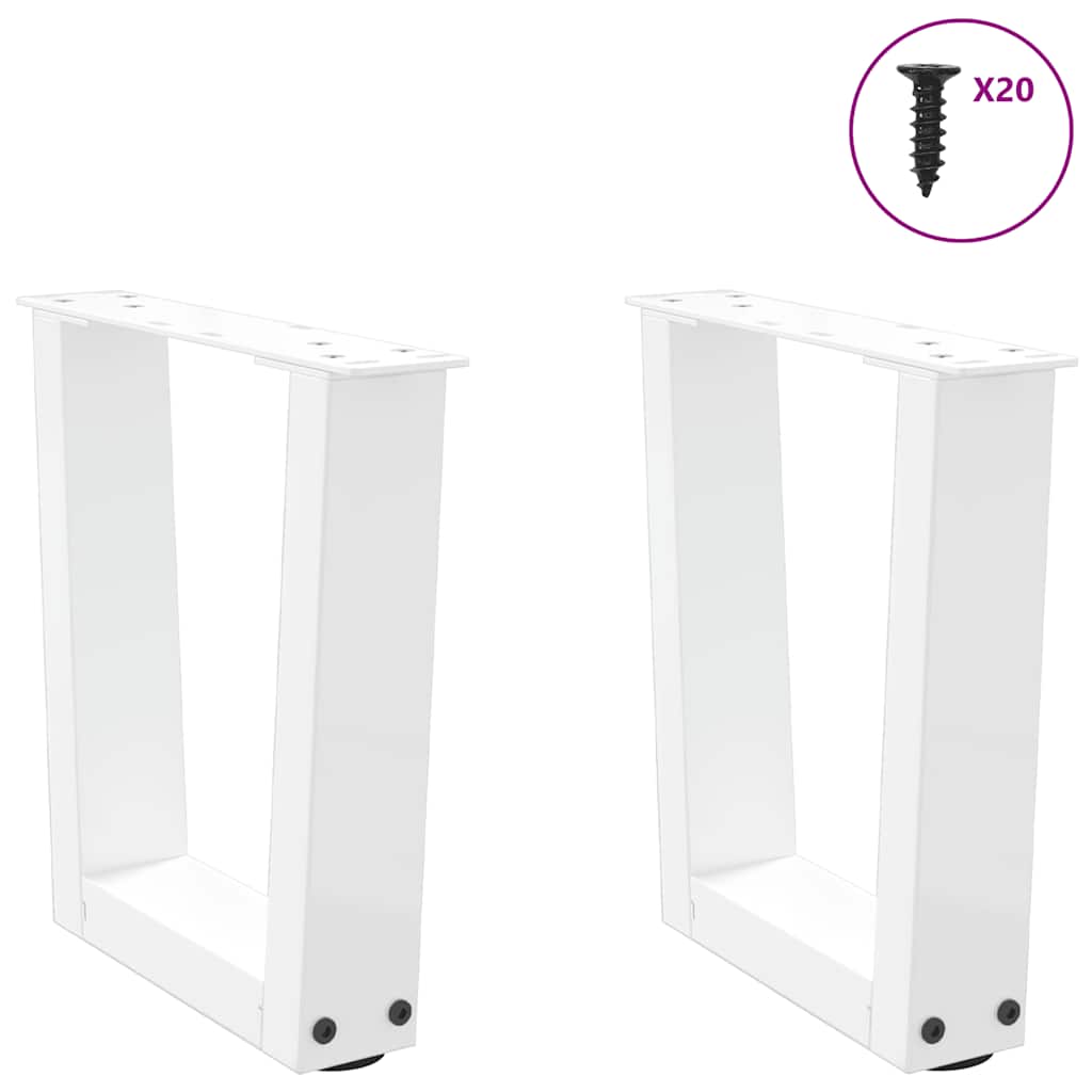 Gambe per Tavolo Pranzo a V 2 pz Bianco 40x(30-31,3)cm Acciaio - homemem39