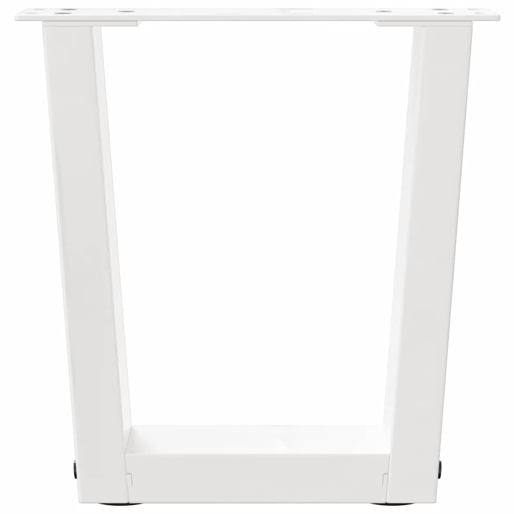 Gambe per Tavolo Pranzo a V 2 pz Bianco 40x(30-31,3)cm Acciaio - homemem39
