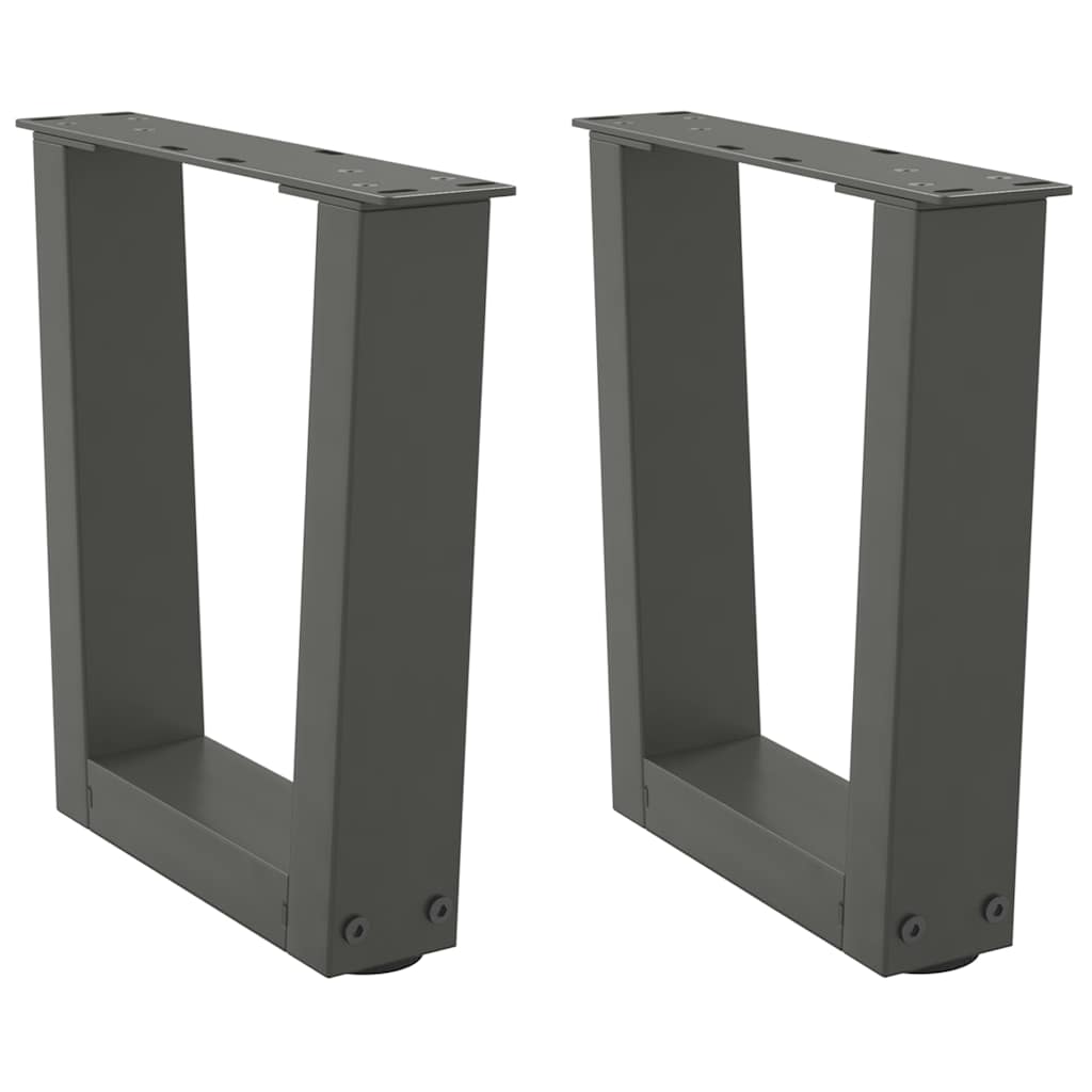 Gambe Tavolo Pranzo a V 2 pz Antracite 40x(30-31,3)cm Acciaio - homemem39