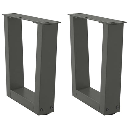 Gambe Tavolo Pranzo a V 2 pz Antracite 40x(30-31,3)cm Acciaio - homemem39