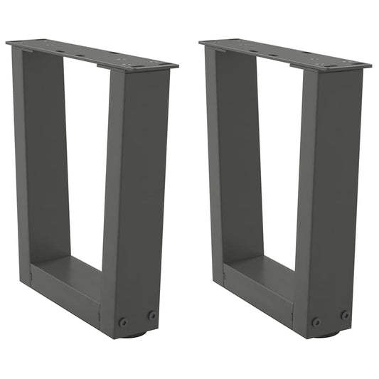 Gambe Tavolo Pranzo a V 2 pz Antracite 40x(30-31,3)cm Acciaio - homemem39
