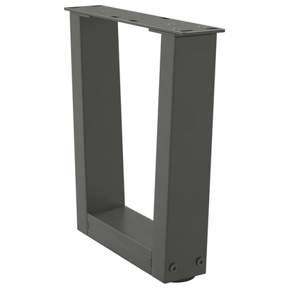 Gambe Tavolo Pranzo a V 2 pz Antracite 40x(30-31,3)cm Acciaio - homemem39