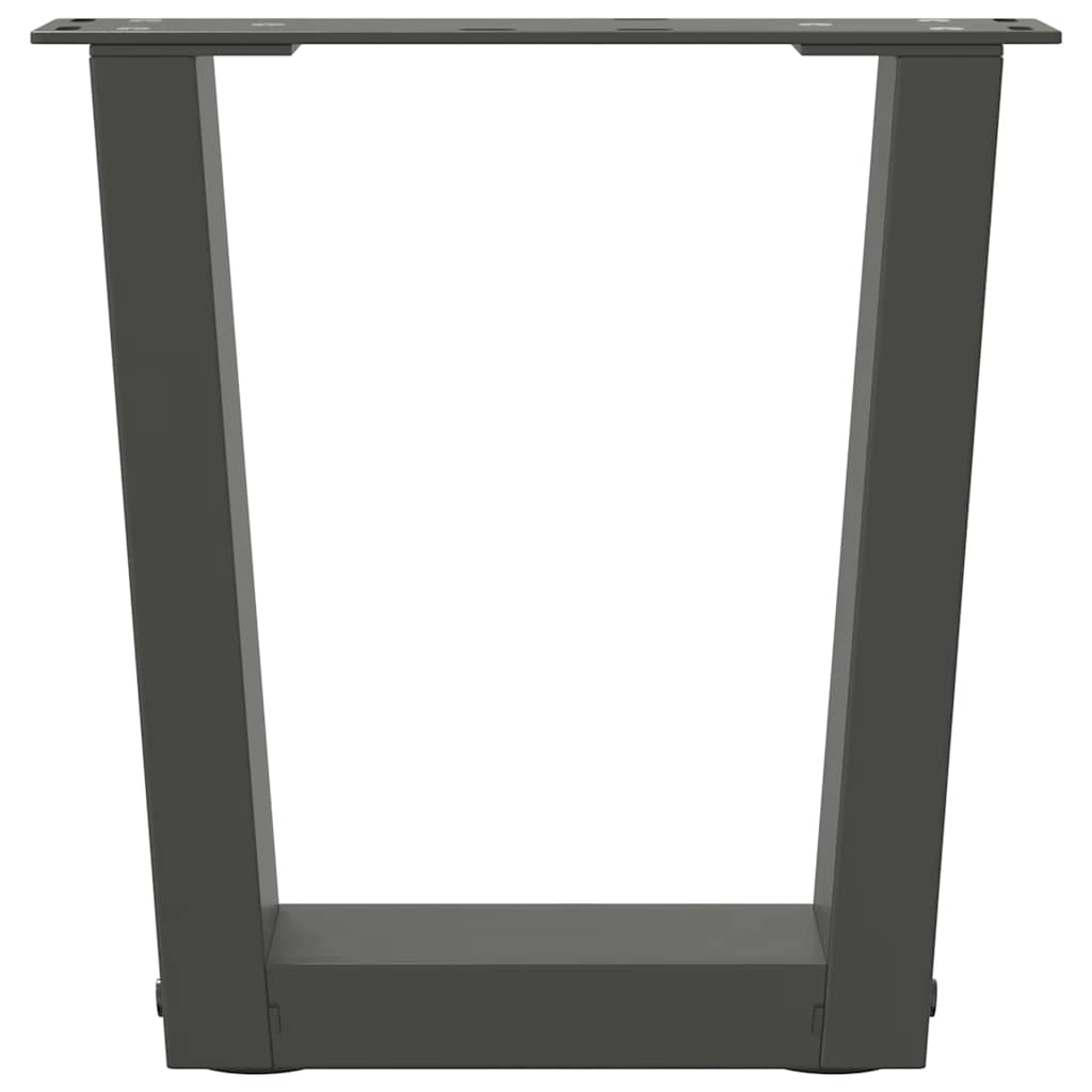 Gambe Tavolino da Caffè forma V 2 pz Antracite 40x(30-31,3) cm