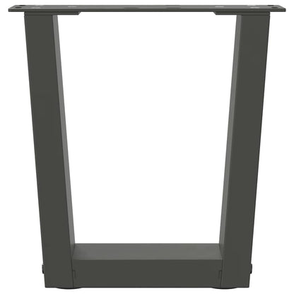 Gambe Tavolino da Caffè forma V 2 pz Antracite 40x(30-31,3) cm