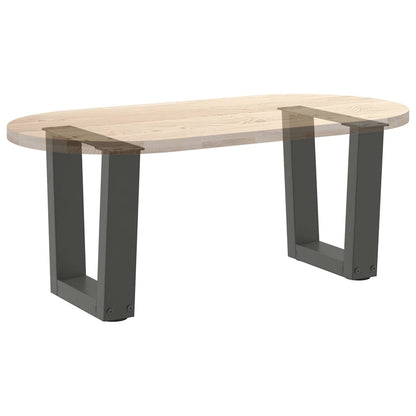 Gambe Tavolino da Caffè forma V 2 pz Antracite 40x(30-31,3) cm