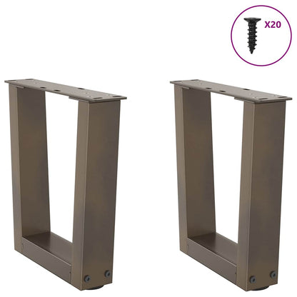 Gambe per Tavolo Pranzo a V 2pz Naturale 40x(30-31,3)cm Acciaio - homemem39